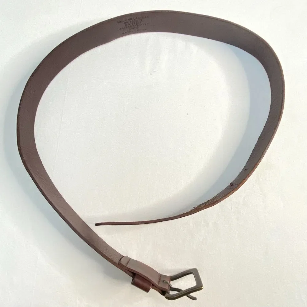 💎Basic Belt Unisex 34 Waist Burnished Walnut Brown Genuine Leather